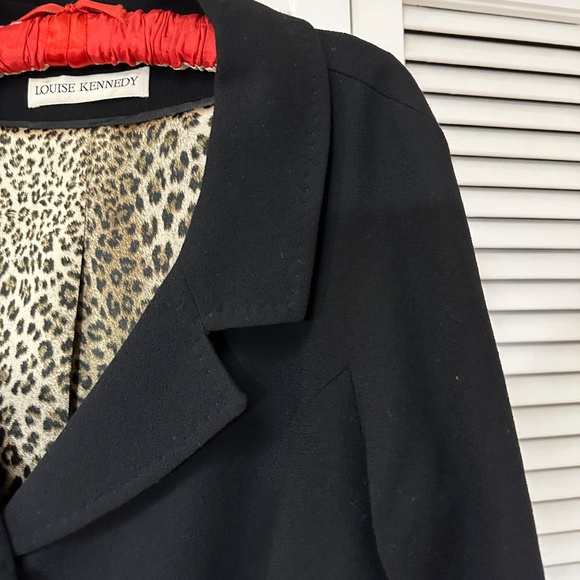 Louise Kennedy Wool Jacket Silk Leopard Print Lining Size 10 Runs Small - Picture 6 of 14